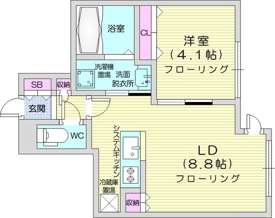 二十四軒駅 徒歩5分 4階の物件間取画像